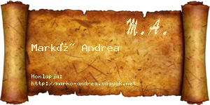 Markó Andrea névjegykártya